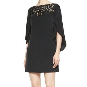 Milly Kiera Butterfly-Sleeve Dress - black, size 2